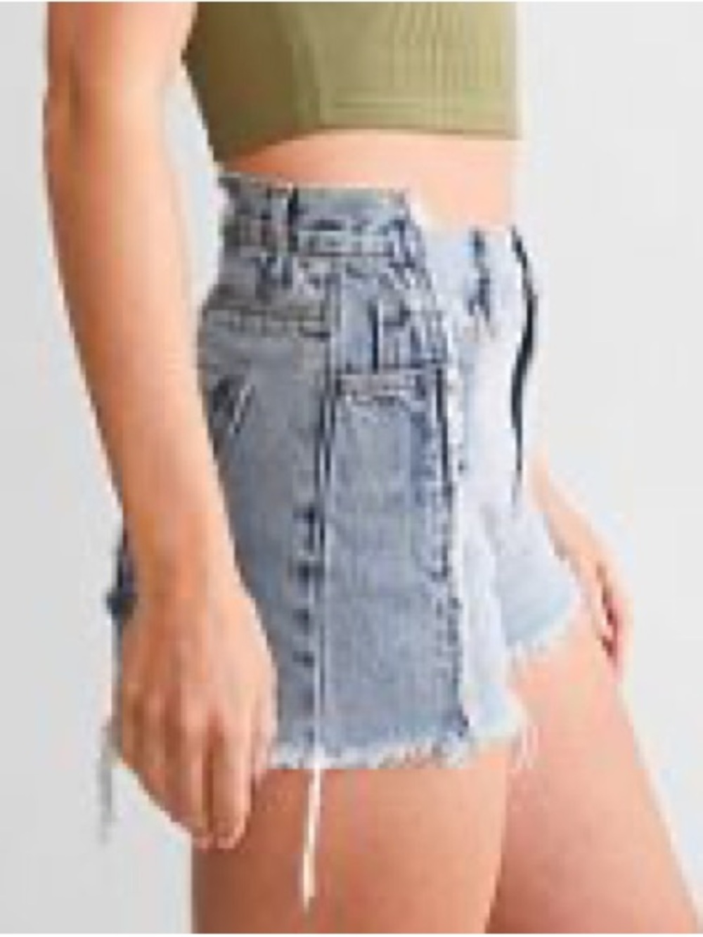 Flying Monkey High-Rise Light Blue Denim Cutoff Shorts